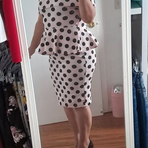 Polka Dot Peplum Skirt